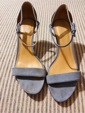 Michael Kors Light Blue Suede Ankle-Strap Heels